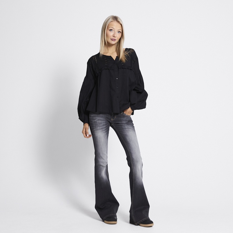 Balloon sleeve blouse "Flora" Black